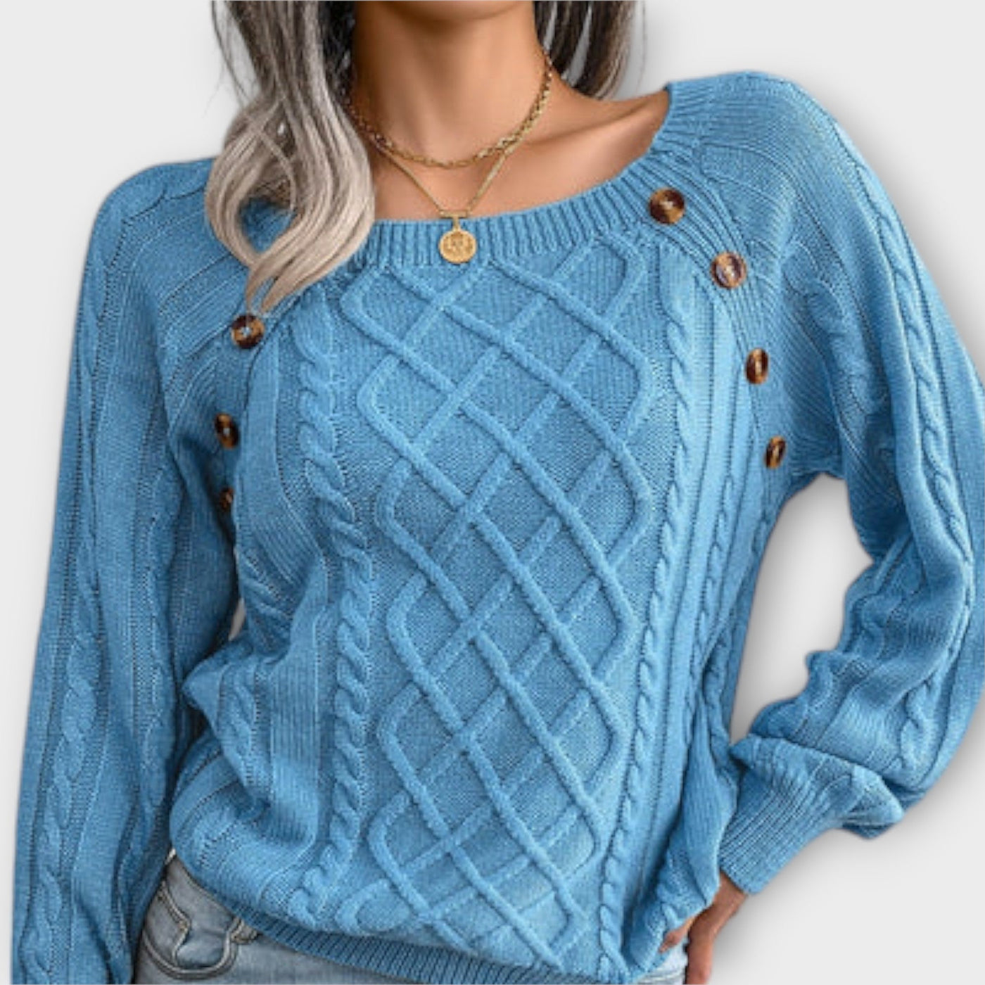 Malia – Stylish Button Detail Sweater