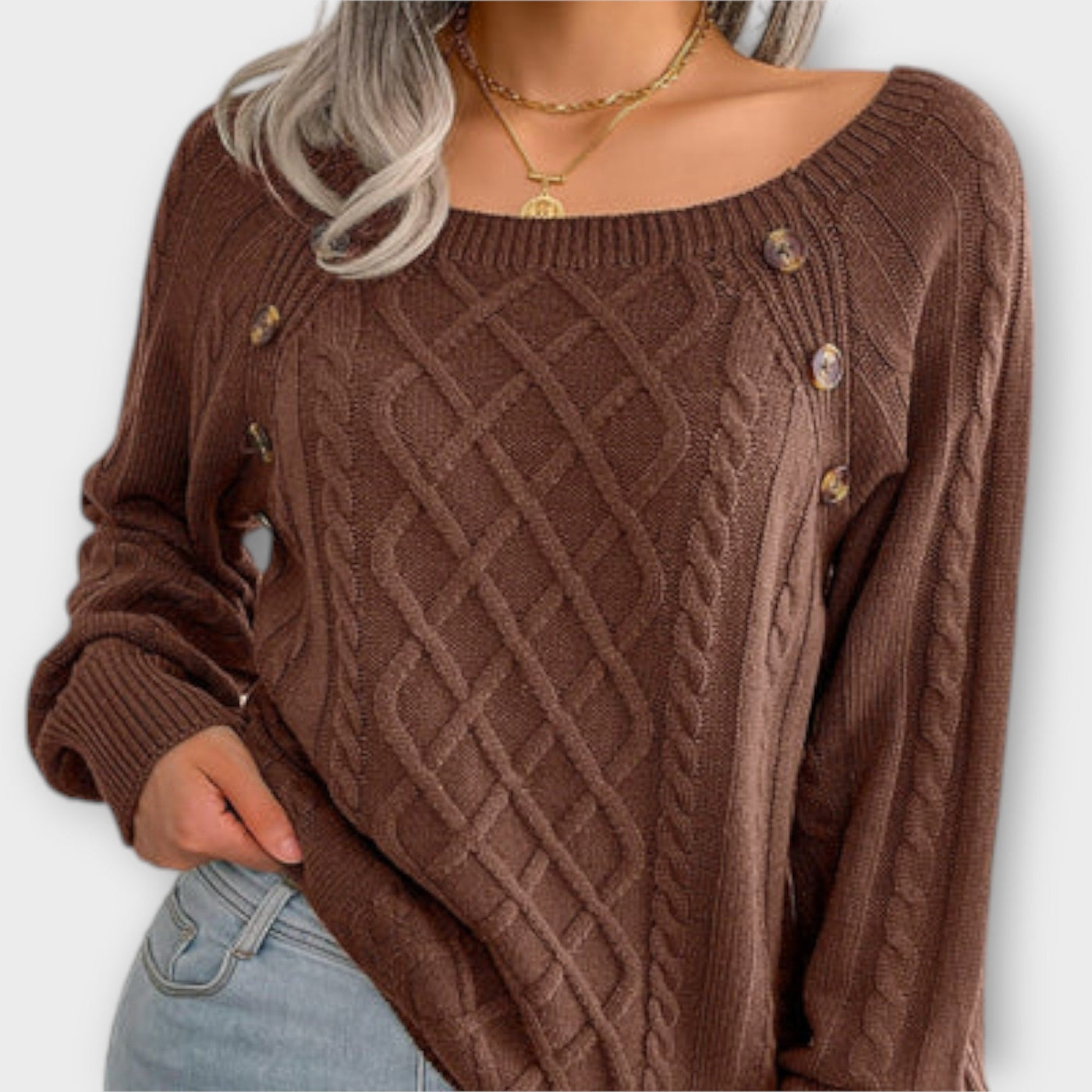 Malia – Stylish Button Detail Sweater