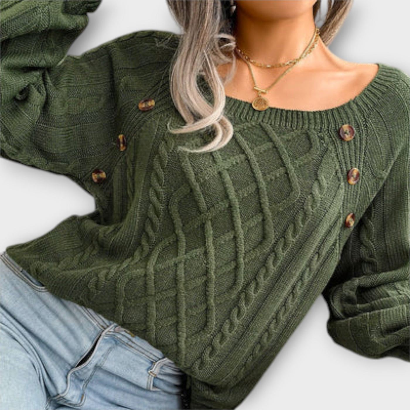 Malia – Stylish Button Detail Sweater